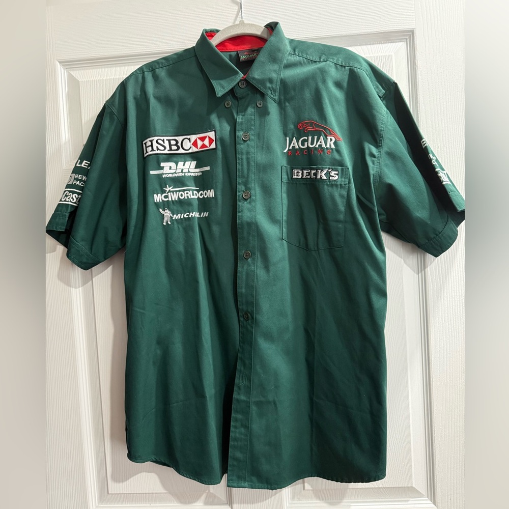 Jaguar Racing men’s green button down